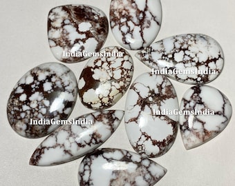 Premium Wild Horse Gemstone Lot Ideal for Unique Handcrafted Designs - Hand-Polished Wild Horse Cabochon Set Enhance Your Jewelry Collection