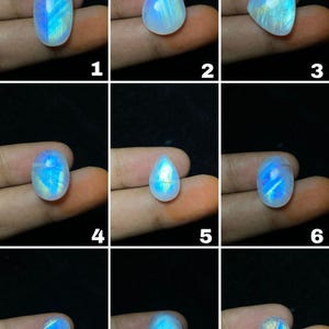 Natural Rainbow Moonstone Cabochons: Sparkling Multi-Flash Flat Back Gems for Jewelry Making