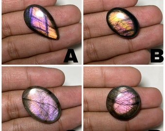 Wow - Amazing Purple Fire Labradorite Cabochon Mix Size Mix Shape Handmade Loose Gemstone At Wholesale Price For Making Wire Wrap Jewelry.