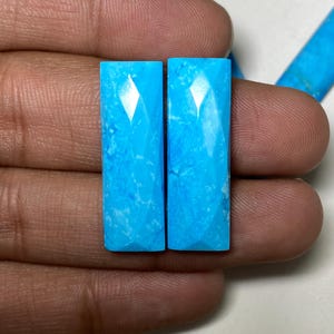 Gorgeous Blue Turquoise Checker Cut Gemstone - Ideal for Stunning Jewelry Creations - Versatile Sizes for Crafting Jewelry