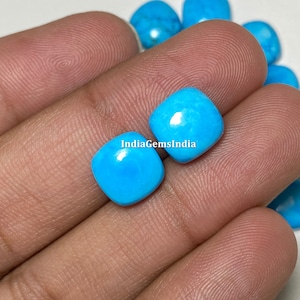 Gorgeous Cushion Shaped Blue Turquoise Cabochon for Jewelery - Top Quality Blue Turquoise Gemstone - Ideal for DIY Jewelry