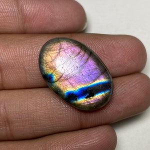 Best Quality Purple Flashy Labradorite Cabochon Hand Polish Loose Gemstone Oval Shape Size - 18x27.50x7.50 MM Best For Making All Jewelry