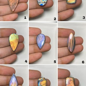 Cabochons de labradorite naturelle, pierres précieuses multi-éclairs scintillantes, dos plat poli pour travaux manuels, emballage métallique et cadeaux de fabrication de bijoux