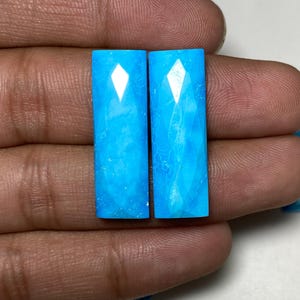 Gorgeous Blue Turquoise Checker Cut Gemstone - Ideal for Stunning Jewelry Creations - Versatile Sizes for Crafting Jewelry