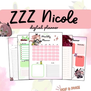 ZZZ Nicole Demara DIGITAL planner, zenless zone zero digital diary, zzz nicole goods, zzz nicole DOWNLOAD
