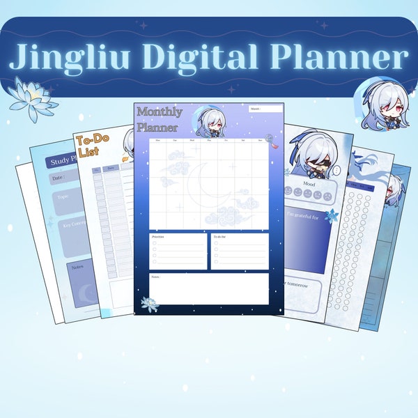 JINGLIUSTARRAIL digital planner, starrail Jingliu digital downloads, honkai digital planner download,star rail digital download,Jingliu