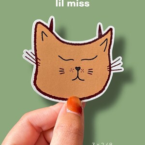 lil miss gato / Fustellato / Girl Power / Adesivi / Adesivo per bottiglia d'acqua / Adesivo in vinile / Regalo per amanti dei gatti / lilchonkstudio