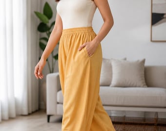Cream Cotton Afghani Salwar Pants: Handmade, Comfortable Casual Wear with Pocket