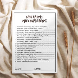 Qui connaît le meilleur jeu de douche pour couple | meilleur jeu de douche en couple | questions en couple | douche de mariage en couple | Jeu de mariage | Carte 5x7