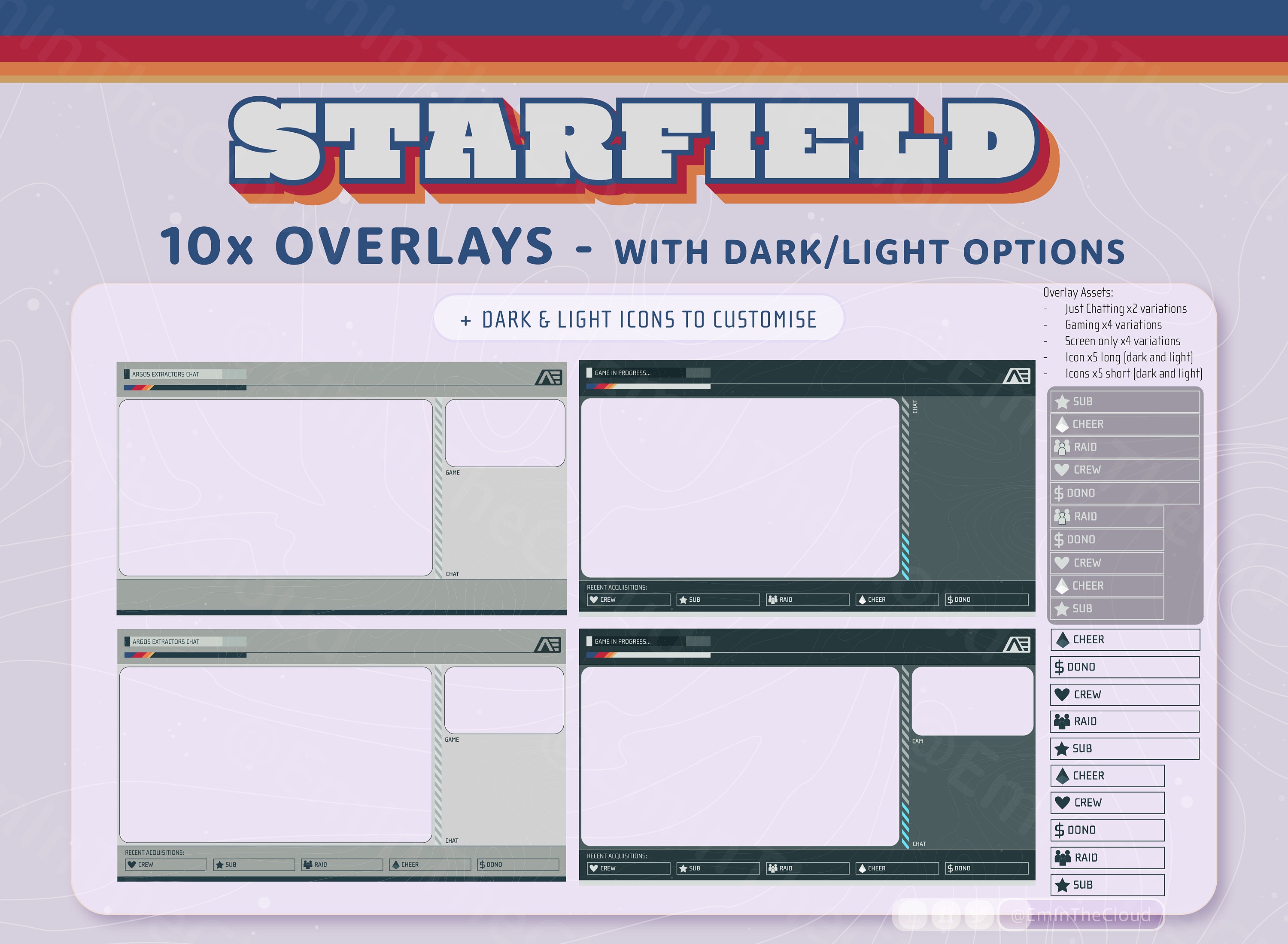 STARFIELD Stream Overlays Just Chatting Game Overlays - Etsy