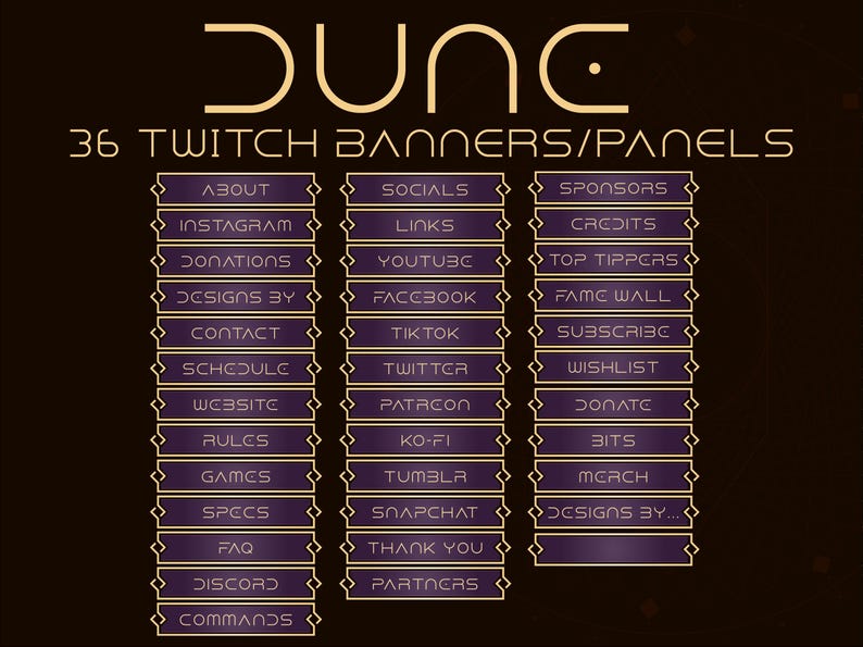Tipper Banner DUNE Stream Pack - Animated Scenes, Overlays, Stinger Transitions and ...