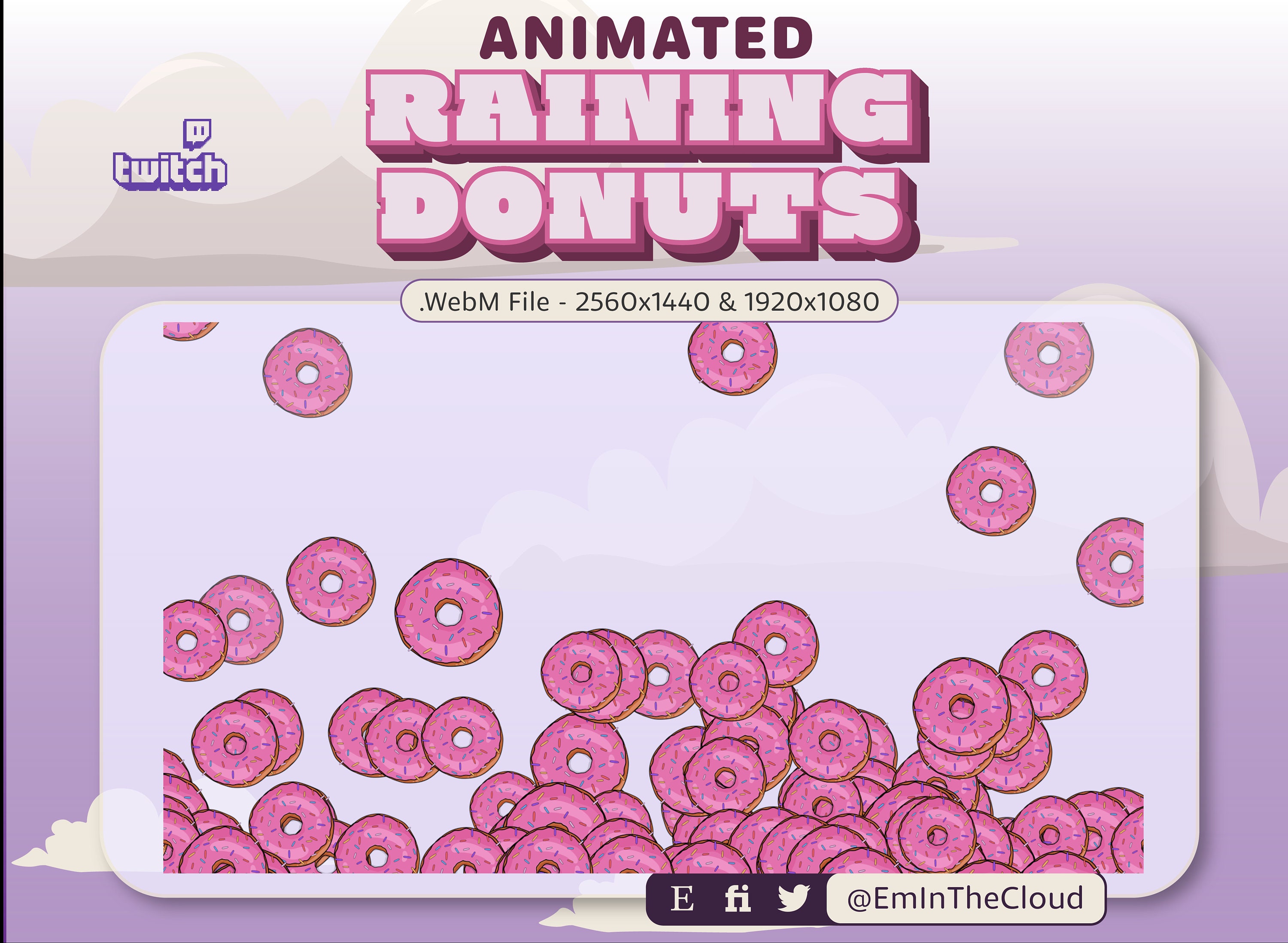 ANIMATED Raining Donuts Raid Alert for Twitch