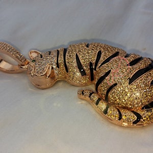 Colgante de esmalte personalizado con diseño de leopardo, plata 925, moissanita de 11 quilates, para hombre, con diseño de rapero, ideal para cumpleaños, hip hop y dibujos animados.