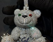アメリカ発！【HELLOICE】 Evil Bear 3D Cartoon Enamel Pendant Micro Pave Evil Bear 3D Cartoon Enamel Pendant - Helloice