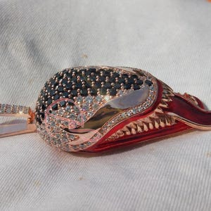 Colgante de plata 925 con cara de veneno en oro rosa y moissanita de 7 quilates, personalizado, con diseño de rapero, para cumpleaños, hip hop y esmalte.
