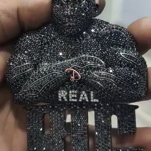 Custom Character Initial Letter Name 925 Silver 48ct Moissanite Diamond Icedout Jewelry,Mens Personalized Word Logo Hip Hop Cartoon Pendant