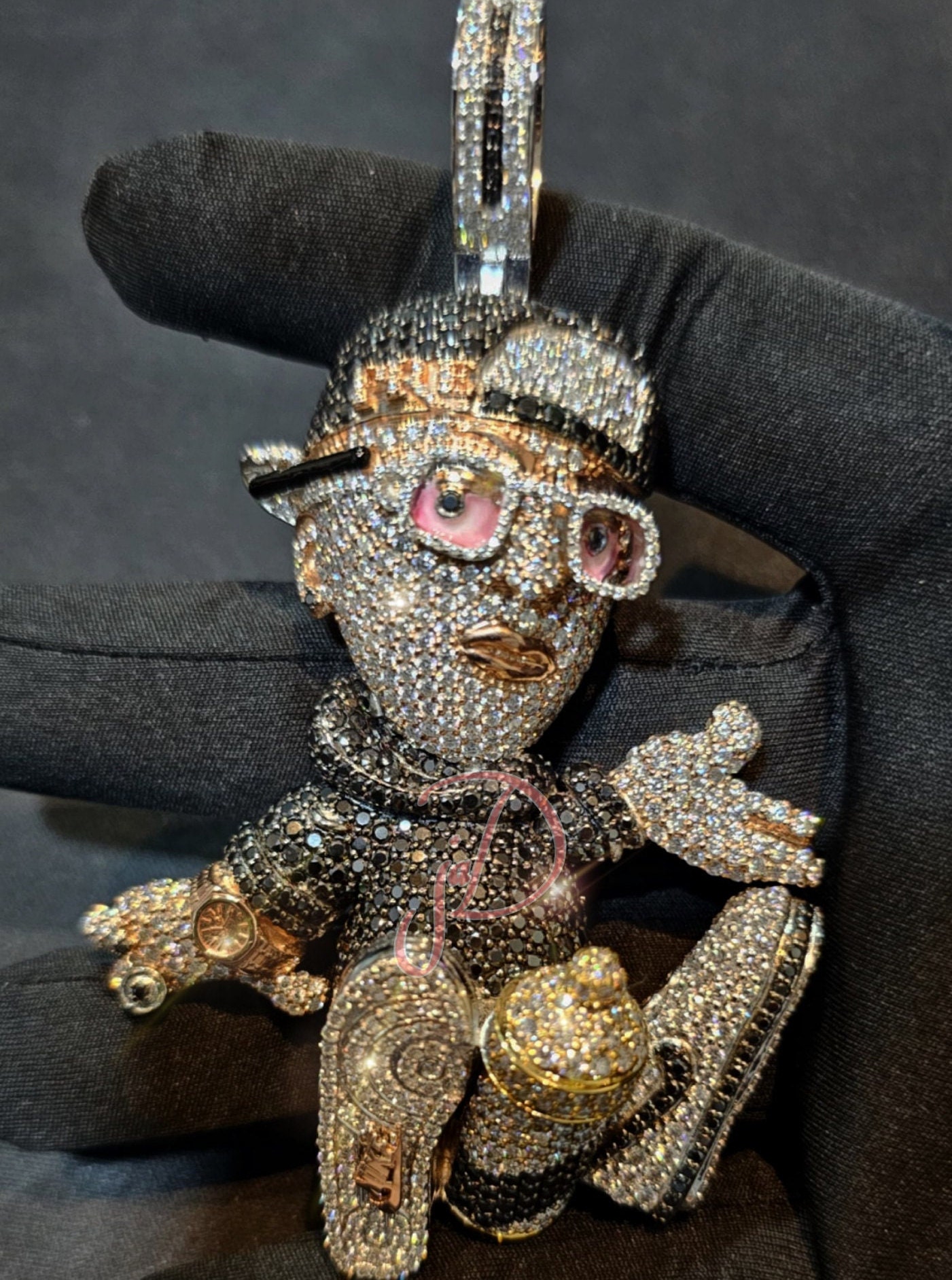 Rapper Custom Character Personalized 925 Silver 29ct Moissanite