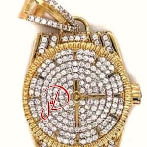 Custom Moissanite Watch Personalized Birthday 9ct Moissanite Icedout Jewelry,Mens Womens Rapper Hip Hop Antique Designer Diamond Pendant