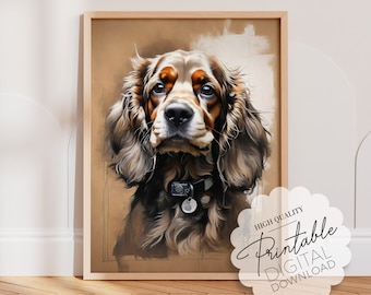 American Cocker Spaniel Dog Wall Art Pet Lover's Gift | Printable Digital Download Wall Decor | Cute Dog Lover Art Prints