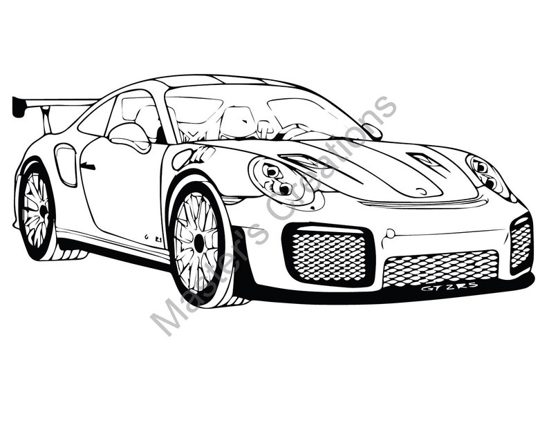 Porsche GT2RS SVG PDF Files - Etsy