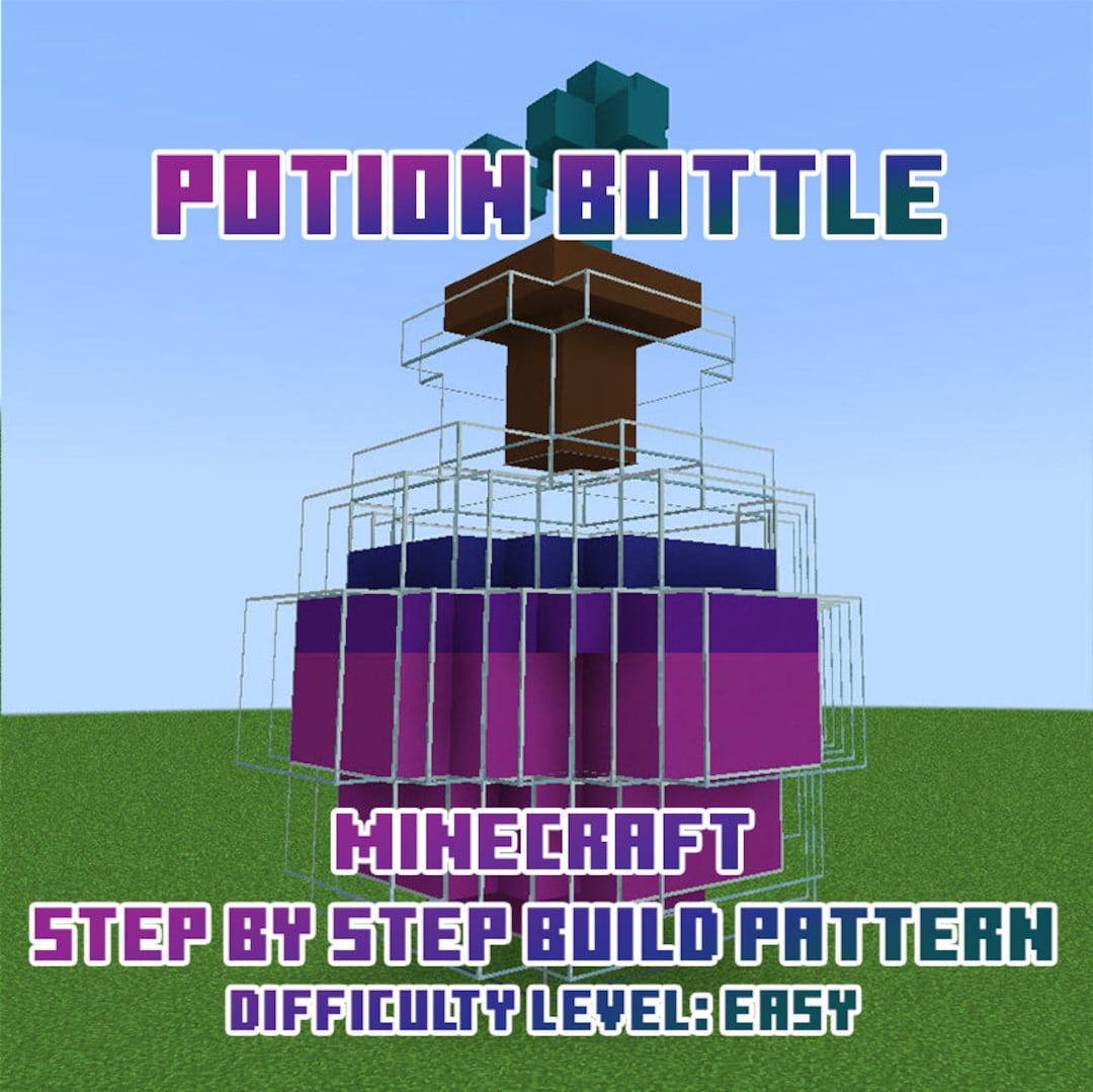 Potion Bottle Minecraft Step by Step Build Pattern Building Etsy