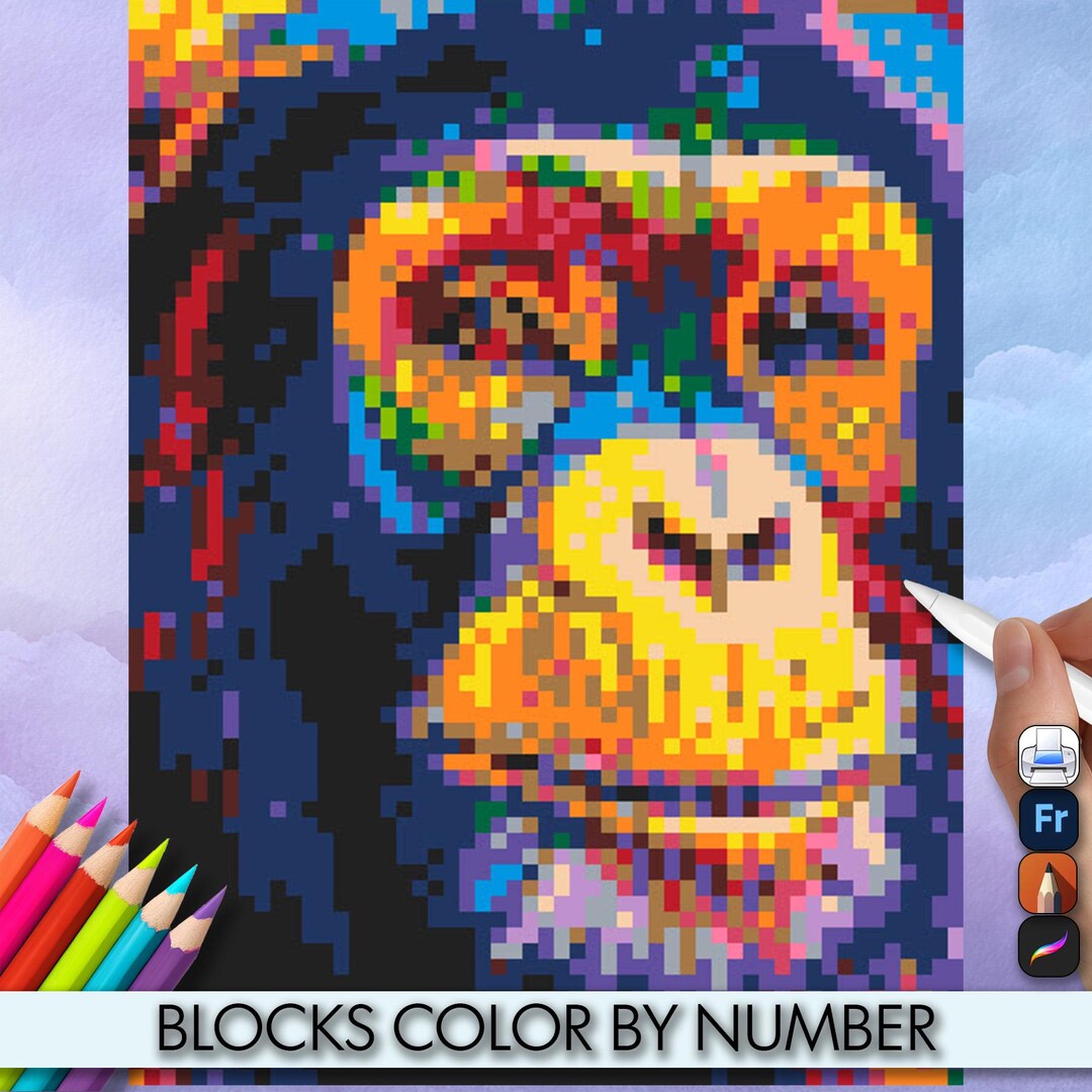 Chimp Craft Chimpanzee 2 Blocks Coloring Pages - Square Pattern Sheets - Printable ...