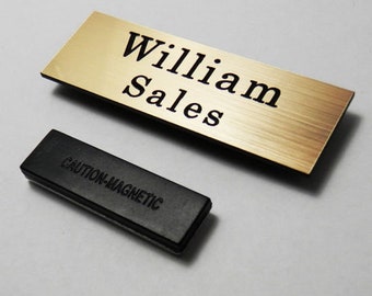 Insignia de nombre personalizada / Etiquetas de nombre magnéticas personalizadas / Insignias de nombre grabadas / Etiquetas de nombre de metal
