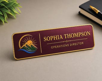 Custom Logo Name Tag: Brass or Steel Personalized Name Badge