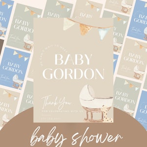 Boho Baby Shower Segno di benvenuto, segno di benvenuto neutro di genere, Baby shower stazionario, segno di benvenuto moderno, segno di benvenuto scaricabile