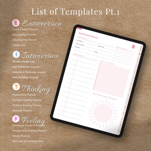 May include: A digital planner with a pink and white color scheme. The planner is open to a page titled "Social Events Planner" with sections for event details, schedule, and a checklist. The planner also includes a section for "Your Favorite Moments & Memories" with a pink sun graphic.
