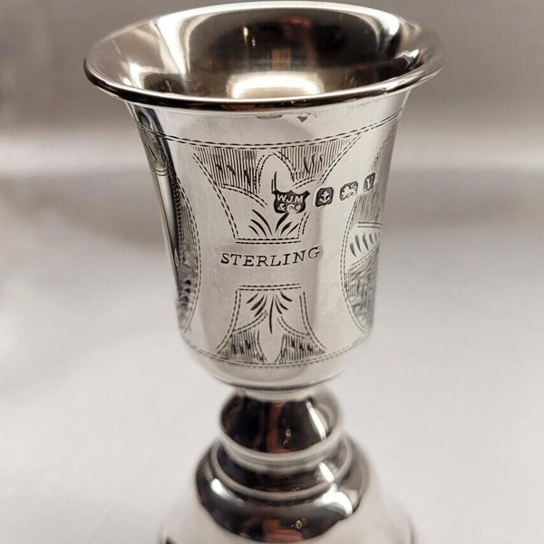 W. J. Myatt and Co. antique sterling silver goblet 1920