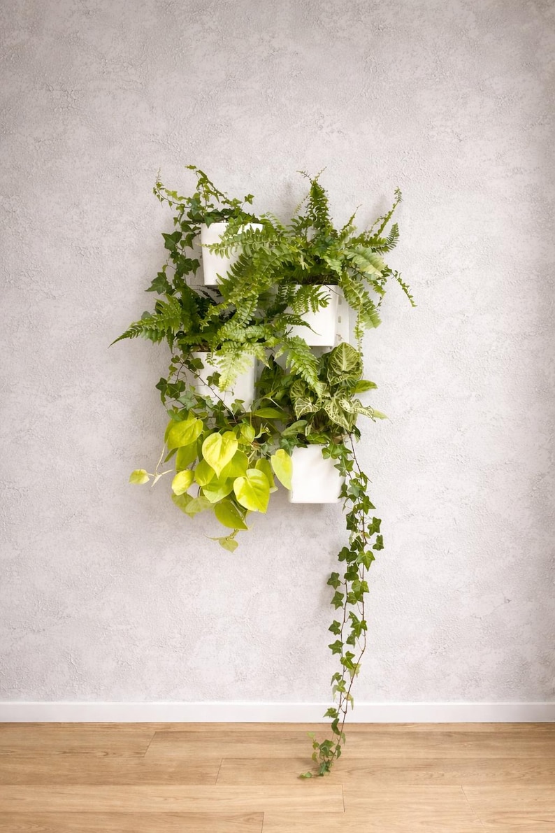 Plant Wall IKEA Skadis | Large Pots 12 cm for Real Plants | Vertical Garden Wall Decor image 2