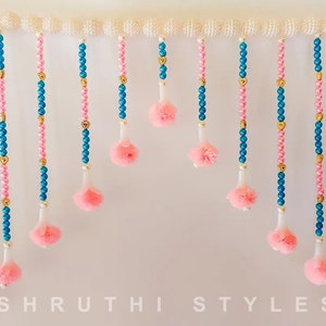 Handmade pearl Toran | Bandarwal | Entryway door hanging | Home decor | Indian diwali decoration| Indian décor | Thoranam |Housewarming Gift