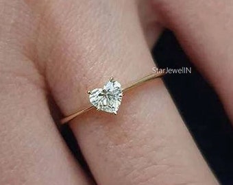 Heart Cut Moissanite Engagement Ring 14K Solid Gold Ring Unique Wedding Ring Stack Ring Heart Shape Diamond Ring Promise Ring Gift for Her