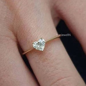Heart Cut Moissanite Engagement Ring 14K Solid Gold Ring Unique Wedding Ring Stack Ring Heart Shape Diamond Ring Promise Ring Gift for Her
