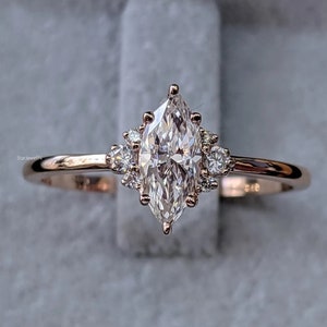 1 CT Marquise Moissanite Engagement Ring Marquise Wedding Ring Diamond Ring Vintage Ring Marquise Solitaire Ring Gift for Her Promise Ring