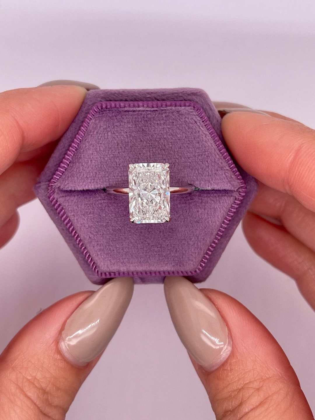 4 CT Radiant Cut Moissanite Engagement Ring Radiant Cut Wedding Ring