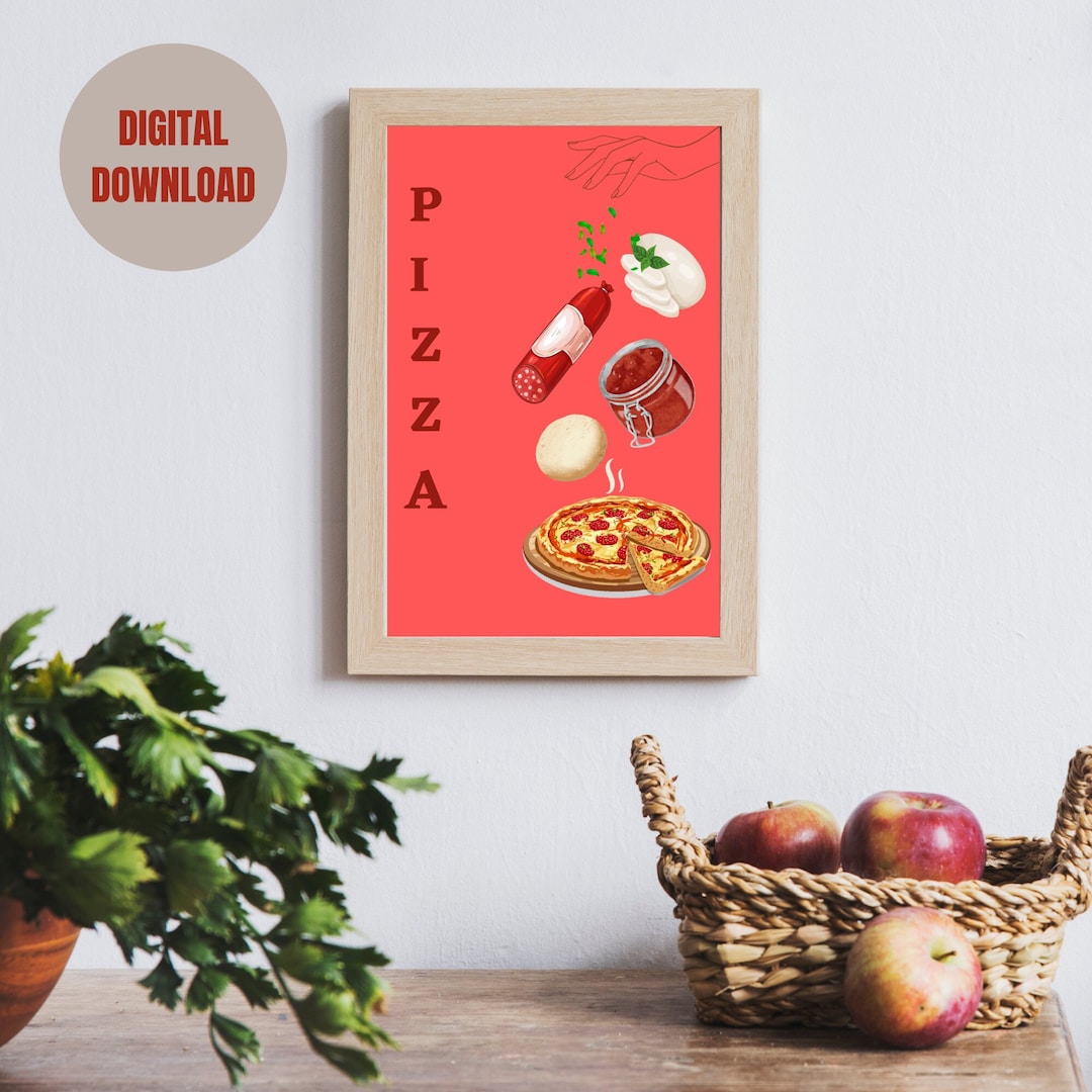 ITALIAN PIZZA VISUAL Recipe Kitchen Wall Art Italian Hand Gesture