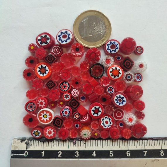 ムラーノ ミッレフィオーリ 30g、(1オンス)、レッドミックス