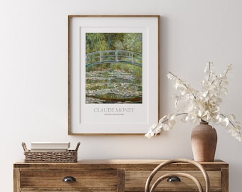 Claude Monet, Most nad stawem z liliami wodnymi (1899), Plik cyfrowy do pobrania w wysokiej jakości, Plakat, Sztuka impresjonistyczna, Wystrój wnętrz.