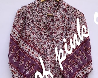 Boho-Maxikleid für Damen, rot-lila bedruckt, V-Ausschnitt mit Rüschenkragen, langes Boho-Kleid, gefüttert