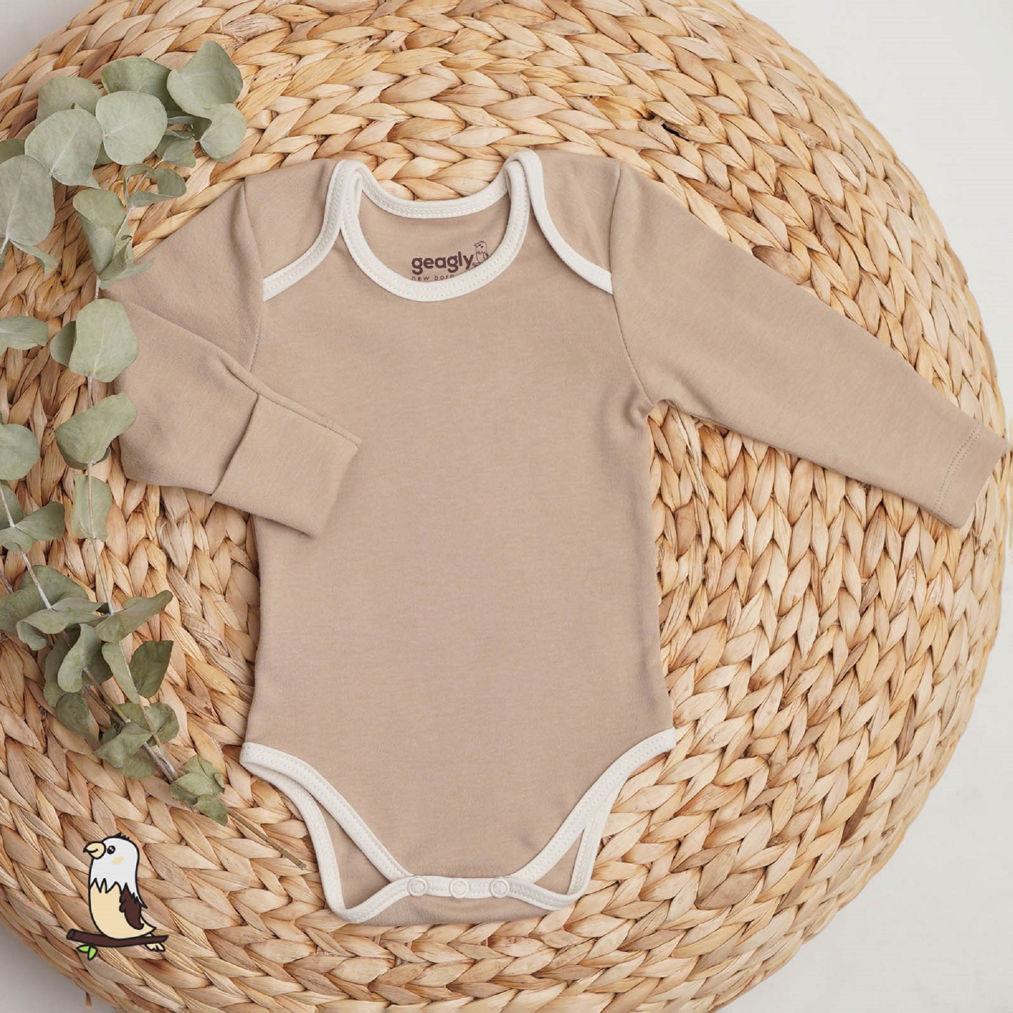 Newborn 2 Piece Organic Cotton Top and Beanie Set (0-3m) - Ivory