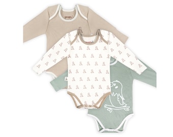 3 pcs Long Sleeve Baby Bodysuit Baby Onesies Organic Baby Clothes Newborn Essentials Newborn Necessities Baby Must Haves Baby Bodysuit Gift