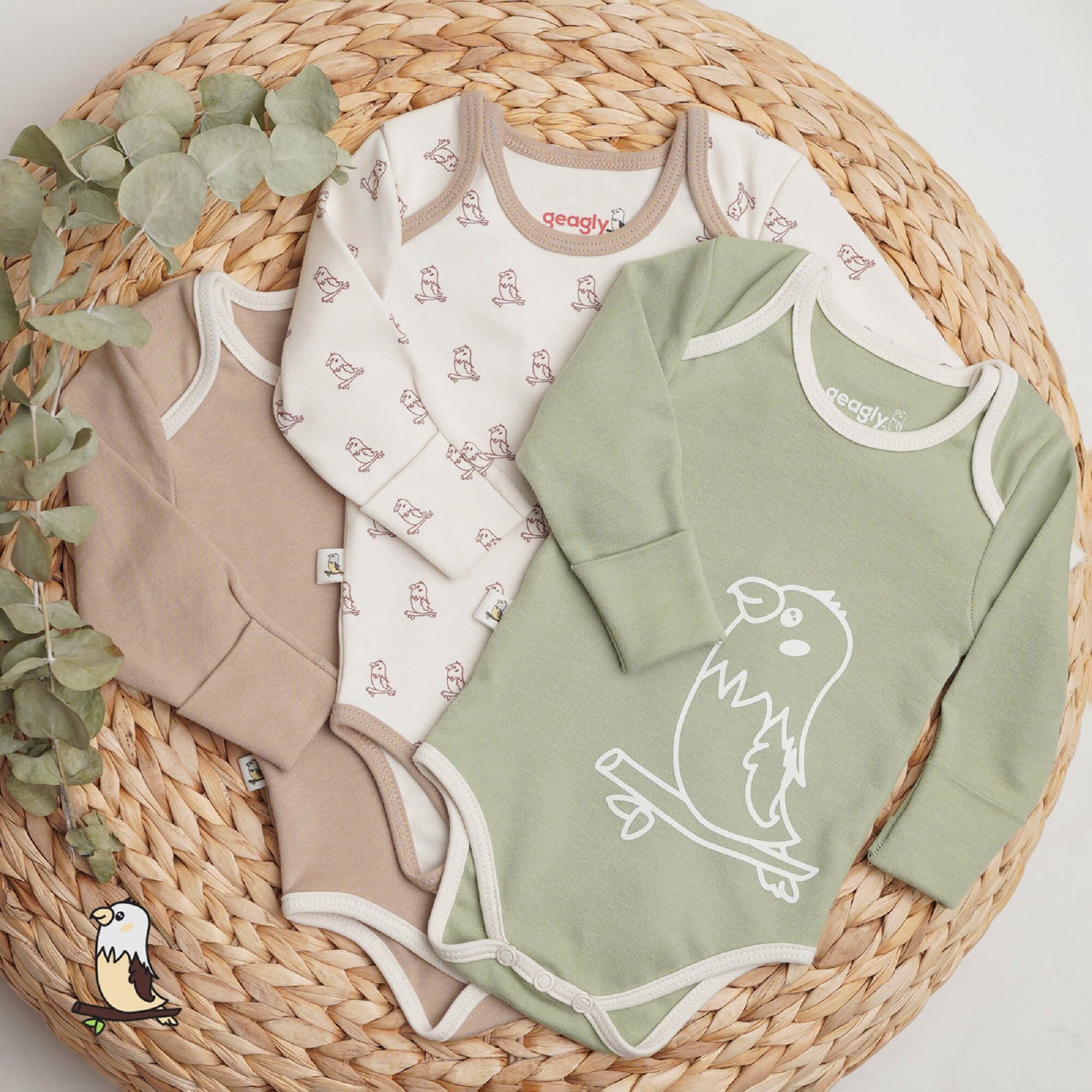 3 Pcs Long Sleeve Baby Bodysuit Baby Onesies Organic Baby Clothes