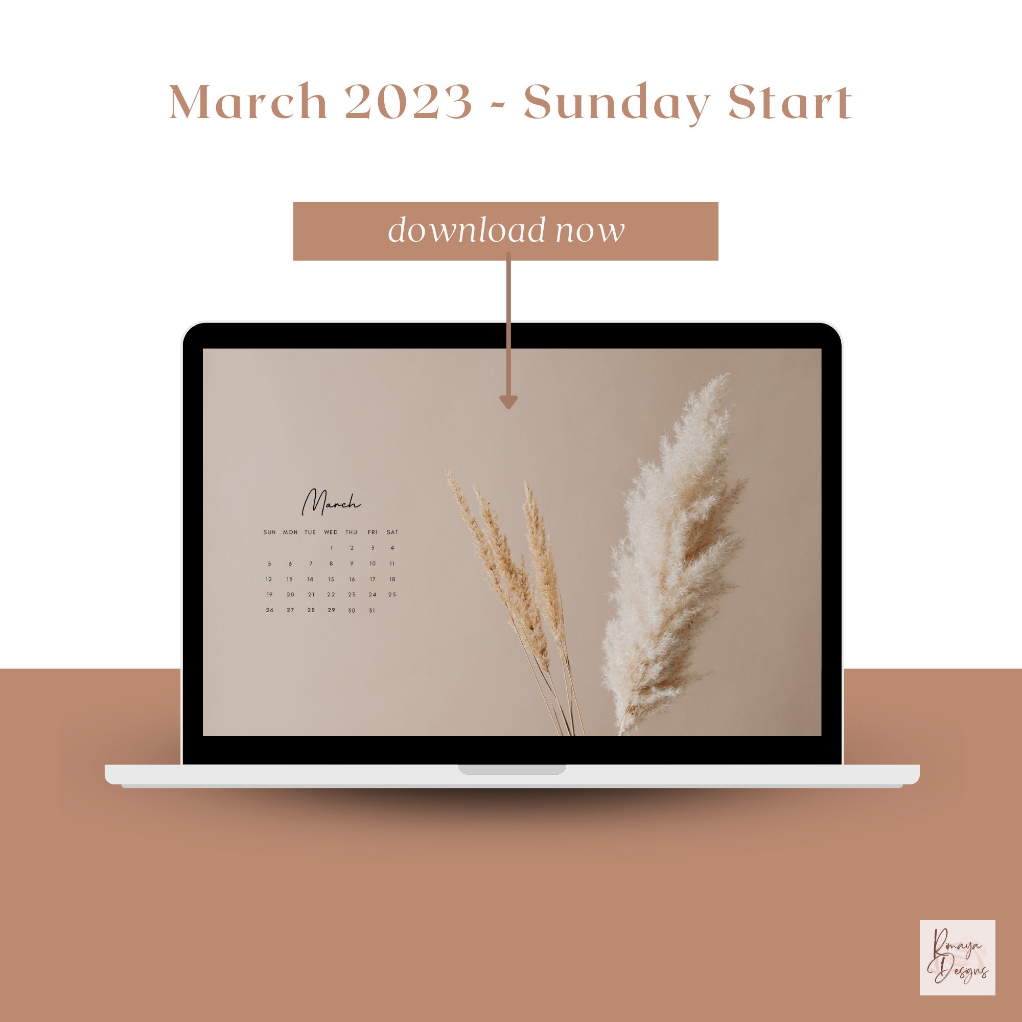 March 2023 Desktop Wallpaper 2023 Calendar Mac and Windows Etsy Canada