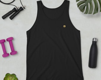Minimalist Logo Tank Top: Unisex Cotton Casual Wear