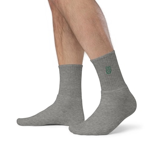 Embroidered Peace Sign Socks Stylish and Comfortable Design Unique Gift for Men and Women Perfect for Casual Wear or Streetwear Fashion