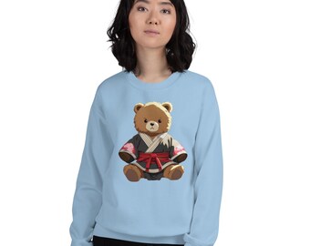 Samurai Teddy Bear Sweatshirt: Anime Ninja Martial Arts Design