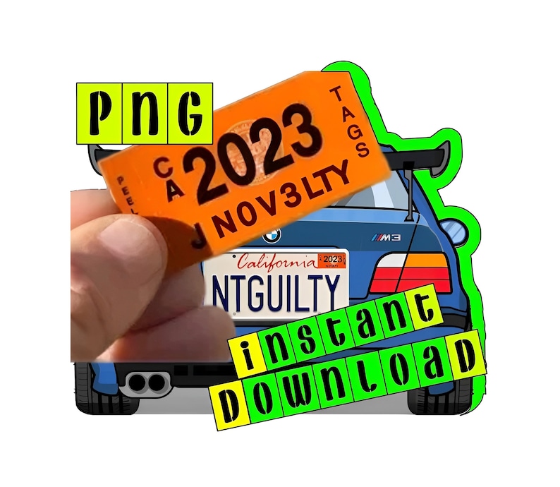 CA 2023 Dmv Novelty Registration Sticker PNG Image Digital Etsy
