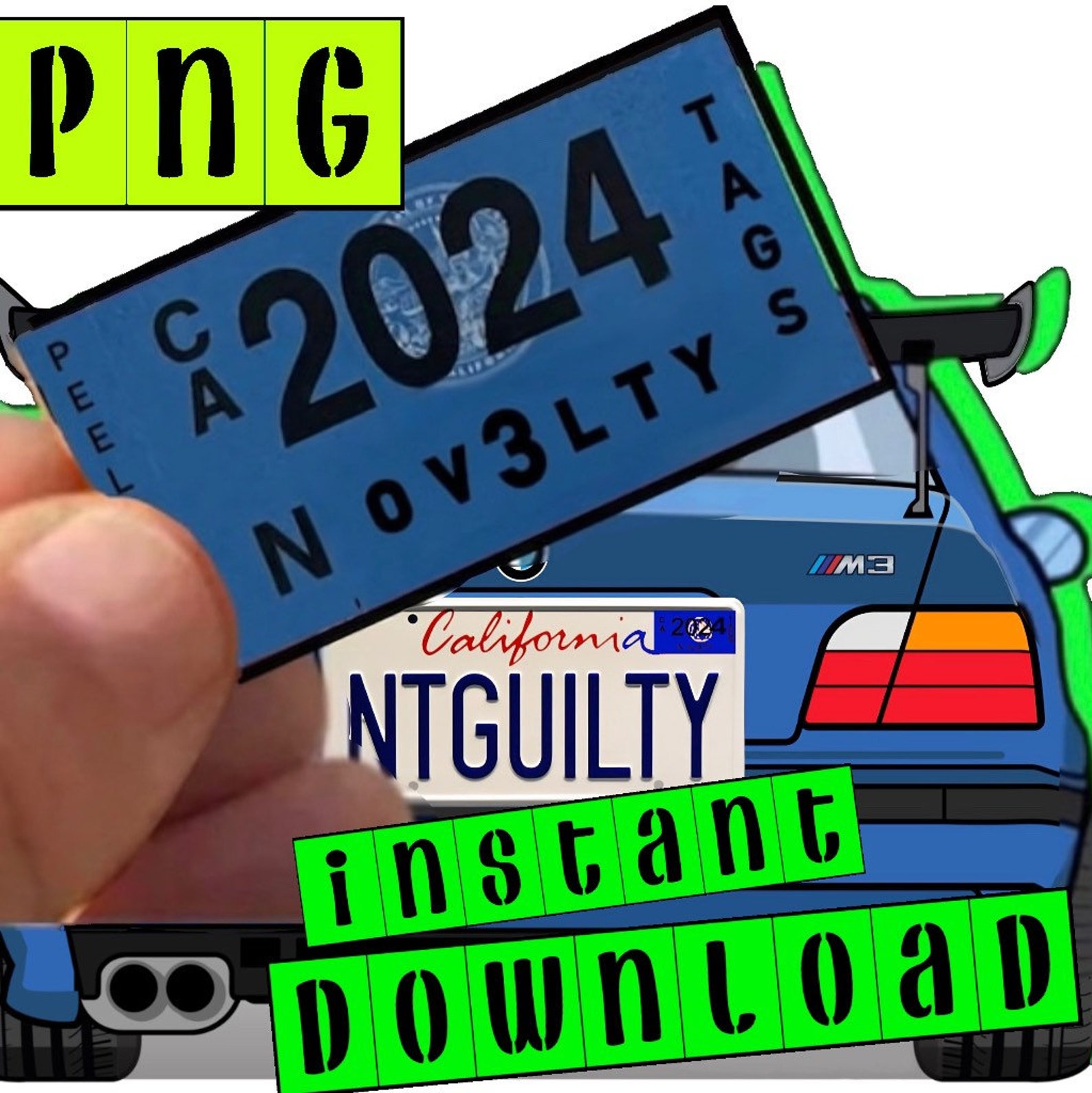 Ca 2024 Dmv Novelty Registration Sticker PNG Digital Download Etsy